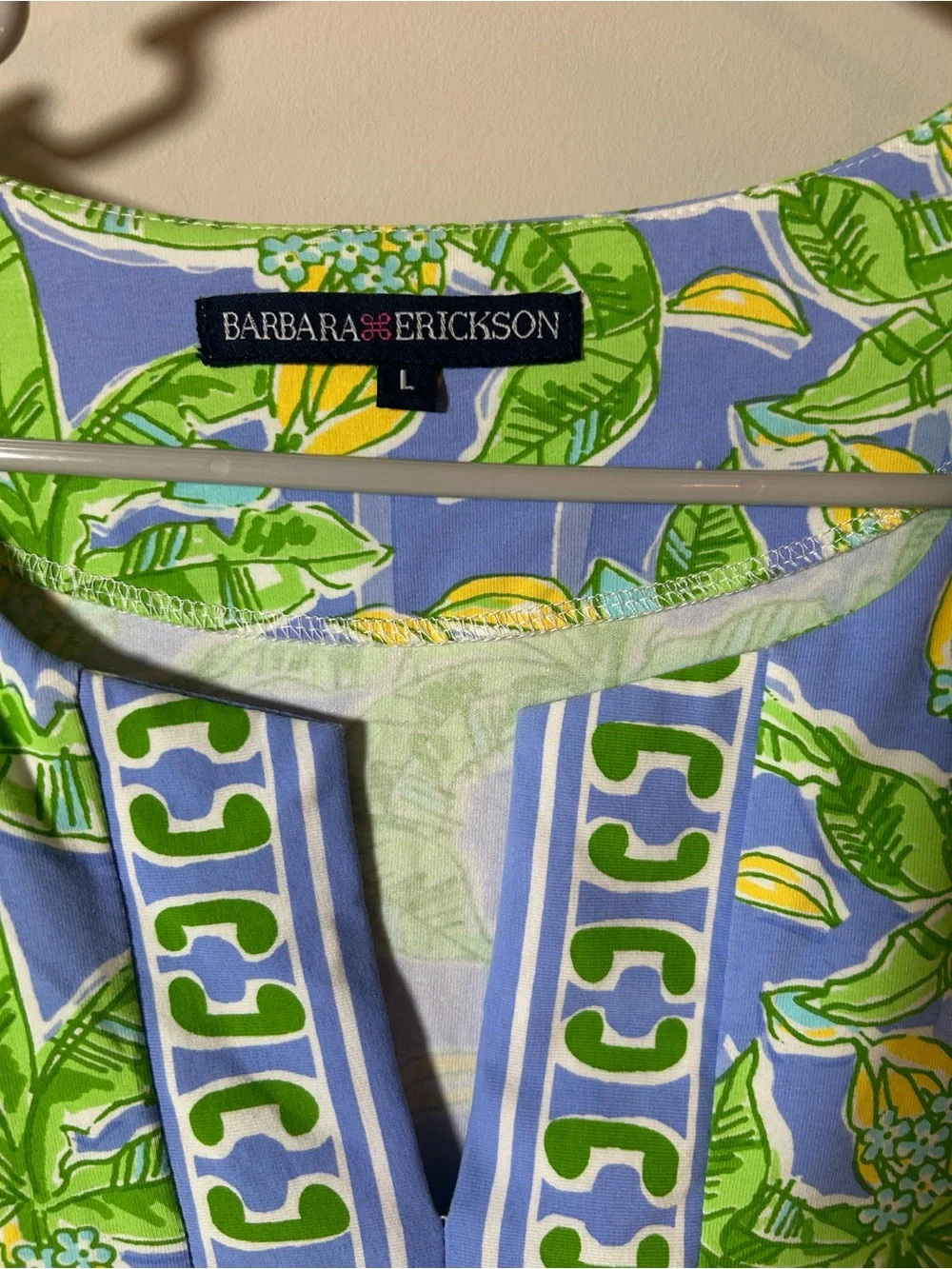 Blue & Green Tropical-Print Women's Swim Coverup Tunic